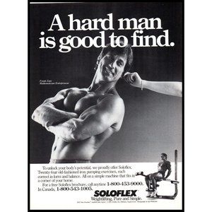 1984 Soloflex Weightlifting Machine Vintage Print Ad Hard Man Innuendo Wall Art